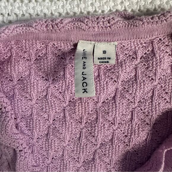 Janie and Jack Pointelle Cardigan with Ruffle in Orchid Bouquet Cropped - Picture 2 of 4